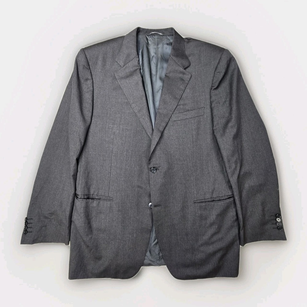 Canali  Mens Pure Wool Black Crosshatch Italian Blazer Jacket Sport Coat 58/ 48L